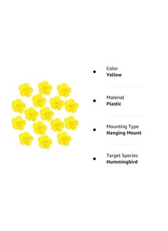 Y&D 16Pcs Hummingbird Feeder Replacement Flowers with Cleaning Brush, Yellow Parts for Hanging Feeders  - Image 3