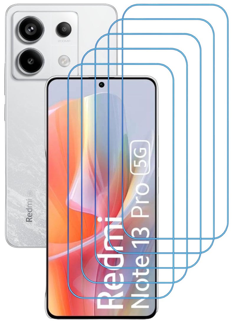ACLIX 5 Pieces Antistatic ESD Dustproof Premium Quality High Definition Clear Tempered Glass Screen Protector Designed For Xiaomi Redmi Note 13  Pro - Image 1