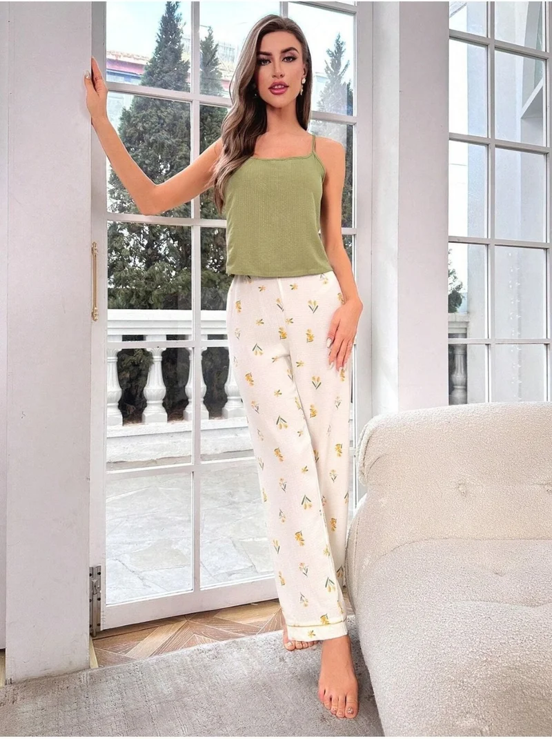 Bella Notte Floral Patterned Long Seasonal Pajama Set
