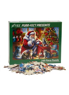 Vermont Christmas Company Vermont Christmas Company - Purr-FECT Presents 100 Piece Jigsaw Puzzle - Large Interlocking Pieces Perfect for Kids & Adults Alike - 19" x 13"  - Image 4