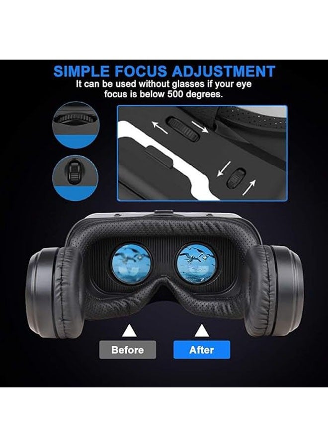 General Virtual Reality VR Headset 3D Glasses Headset VR Goggles TV, Movies & Video Games Compatible iOS, Android & Support 4.7-6.53 inches with remote control  - Image 3