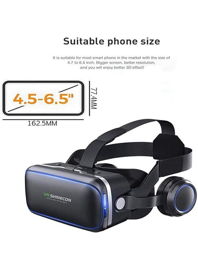 General Virtual Reality VR Headset 3D Glasses Headset VR Goggles TV, Movies & Video Games Compatible iOS, Android & Support 4.7-6.53 inches with remote control  - Image 2