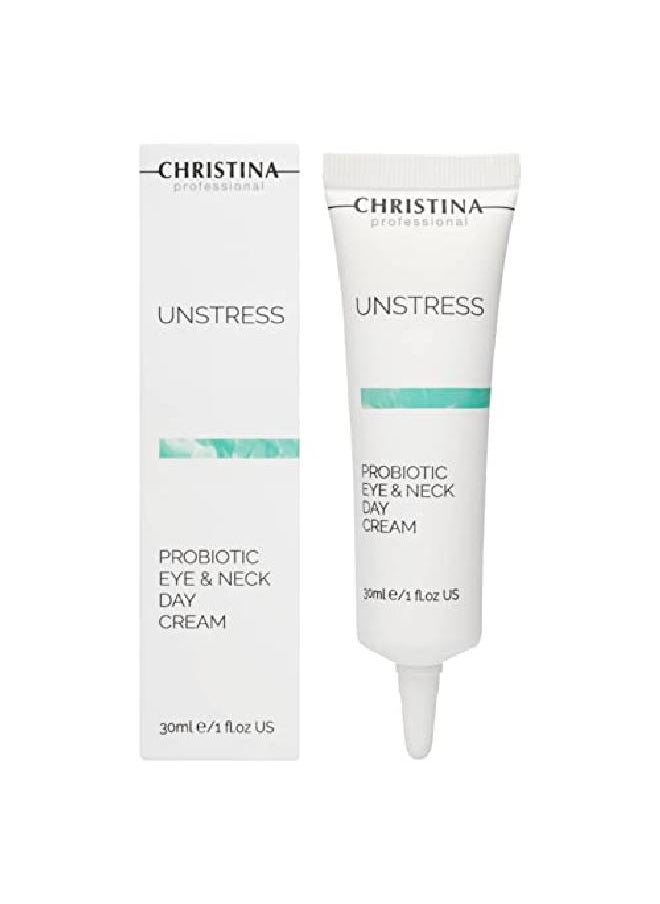 -CHRISTINA- - Unstress Probiotic Eye & Neck Day Cream Antioxidant Rich Deep Moisturizer For Normal Dry & Sensitive Skin 1 Fl Oz (30 Ml) - Image 1