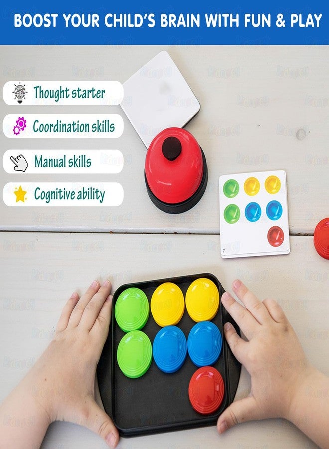 Kidology لعبة كيدولوجي لمطابقة الألوان للأطفال من عمر 3 سنوات فما فوق | لعبة لوحة منطقية منزلقة مع جرس | لعبة سريعة لتنمية الدماغ والتركيز | لعبة تعليمية لمطابقة الأنماط للأولاد والبنات - Image 4
