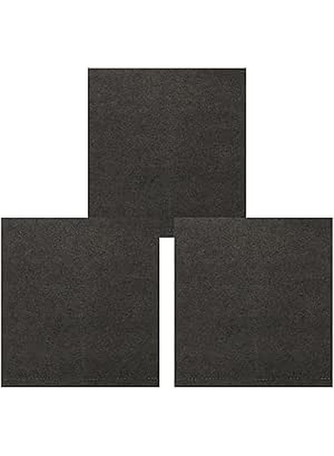 مناديل تنظيف ميكروفايبر 3 قطع أسود 30×30 سم خالية من الخطوط للزجاج والمرايا المنزل والسيارة - Image 1