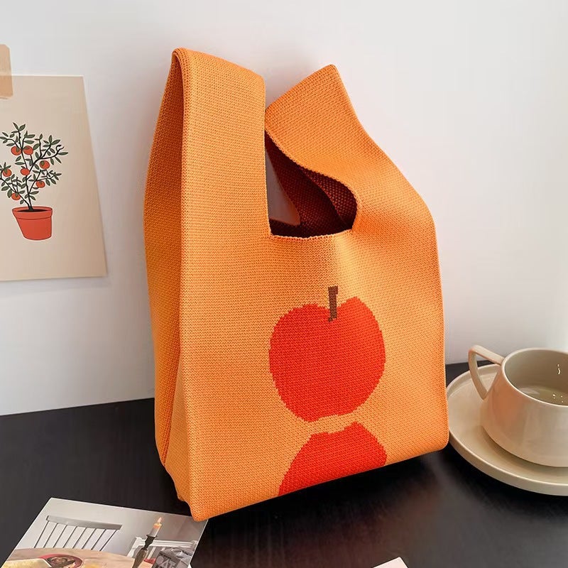 2025 Xipu Special Festive Wedding Gift Bag Special Hand Bag Vest Bag Sweet and Festive Knitted Bag 90g apple