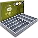 Royal Craft Wood ROYAL CRAFT WOOD Bamboo Kitchen Drawer Organizer - Silverware Organizer/Utensil Holder and Cutlery Tray (Gray)  - Image 2