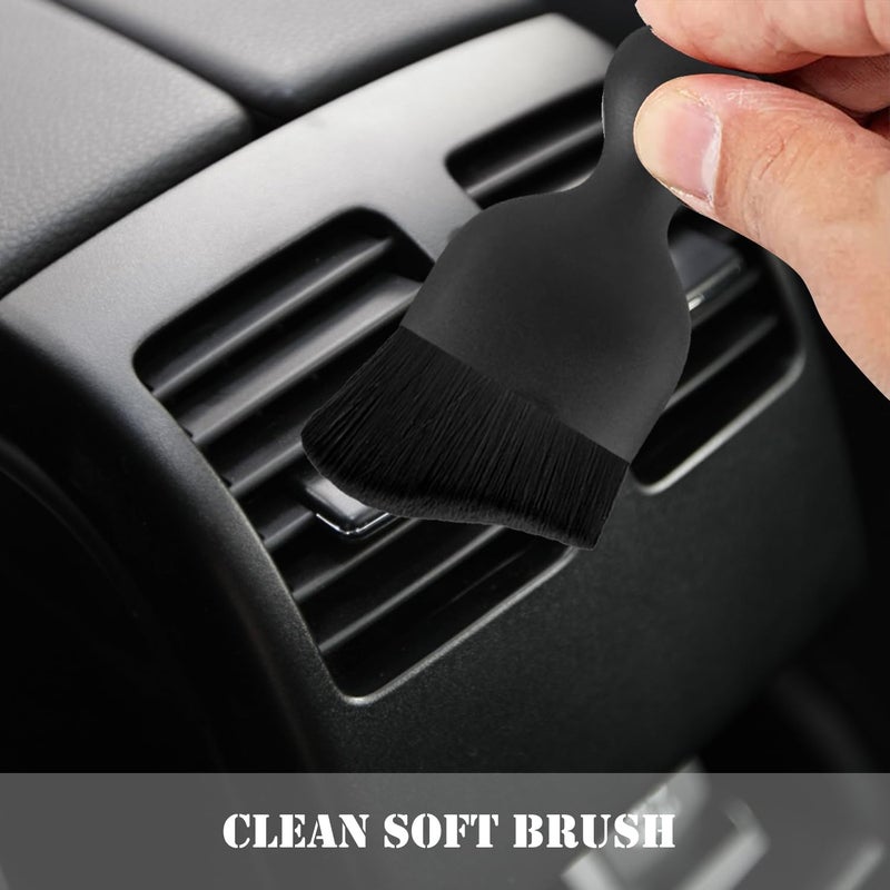 NGHEY 2 PCS Car Detailing Brush, Soft Bristles Detailing Brush Dusting Tool, Auto Interior Soft Hair Removal Brush, Fit for Automotive Dashboard, Air Conditioner Vents, Leather, Computer (Black #113) - Image 2