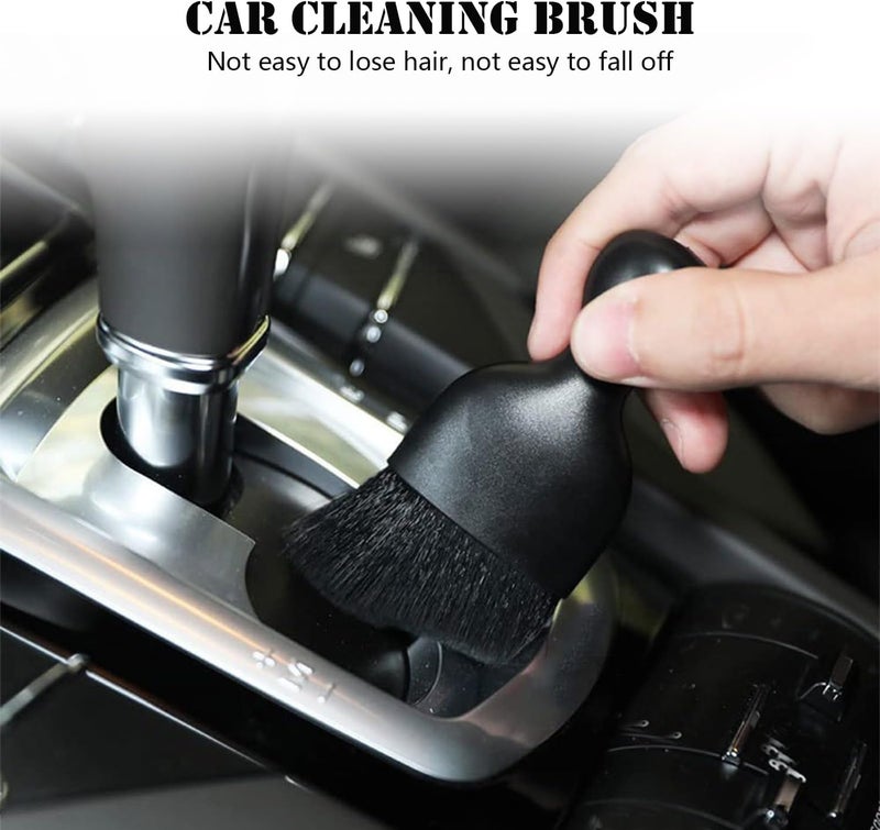 NGHEY 2 PCS Car Detailing Brush, Soft Bristles Detailing Brush Dusting Tool, Auto Interior Soft Hair Removal Brush, Fit for Automotive Dashboard, Air Conditioner Vents, Leather, Computer (Black #113) - Image 4