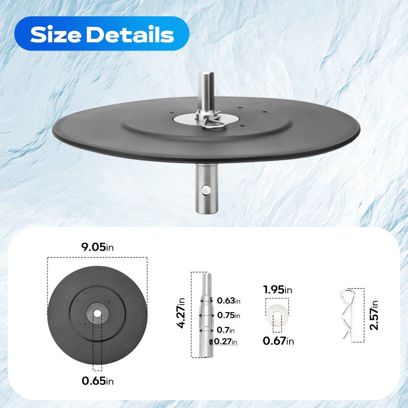 DuckcowsC Two Stage Auger Adapter Ice Auger Conversion Kit with 9.05" Stopper Disc for 1/2 inch Drill Chuck Compatible with Most Brands of Hand Augers - Image 2