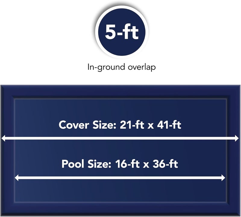 Blue Wave 8-Year 16-ft x 36-ft Rectangular In Ground Pool Winter Cover - Image 3
