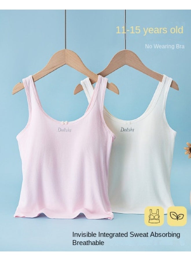 DEESHA Pack All-season Second-stage Wire-free Training Bra For Teen Girls - High Elasticity Fixed Cup Seamless Vest Underwear - Image 1