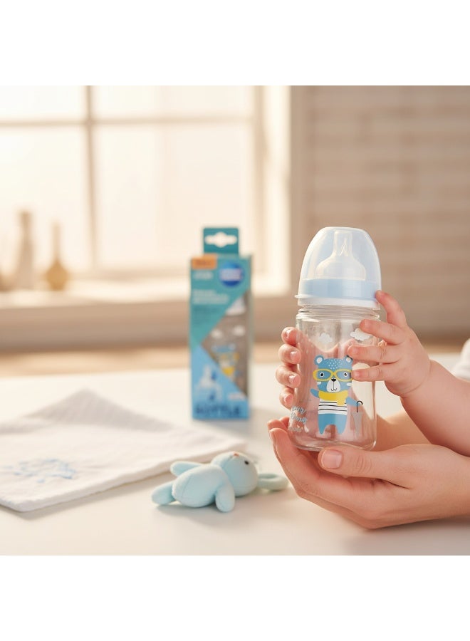 Canpol Babies EasyStart Anti-Colic Feeding Bottle | Bonjour Paris Bear Design | 240 ml | 3m+ | BPA Free | Soft Silicone Teat | Natural Flow - Image 3