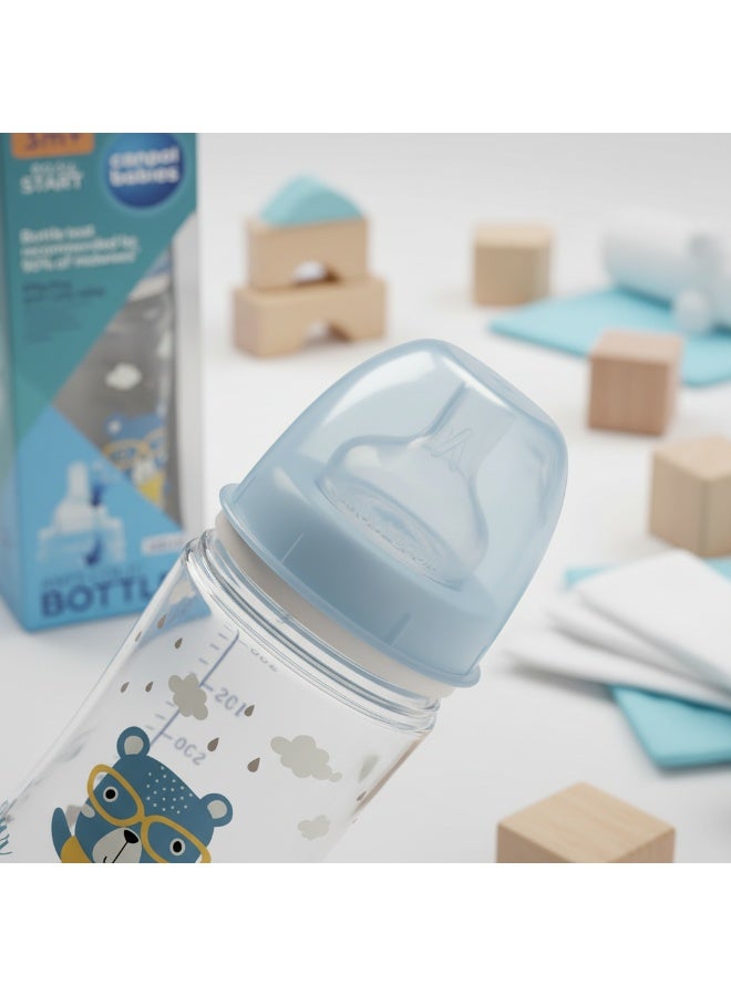 Canpol Babies EasyStart Anti-Colic Feeding Bottle | Bonjour Paris Bear Design | 240 ml | 3m+ | BPA Free | Soft Silicone Teat | Natural Flow - Image 2