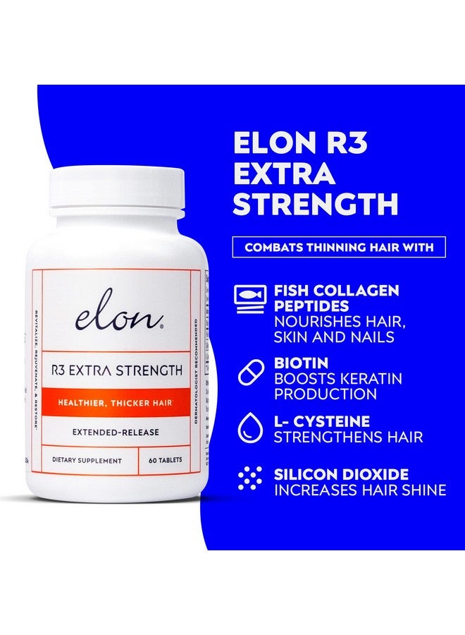 Elon Complete Hair Care Kit For Thinning Hair - Moisture Therapy Shampoo & Conditioner Set + R3 Extra Strength Hair Growth Supplement -Suitable For All Hair Types - No Sulfates, Parabens Or Phthalates - Image 2