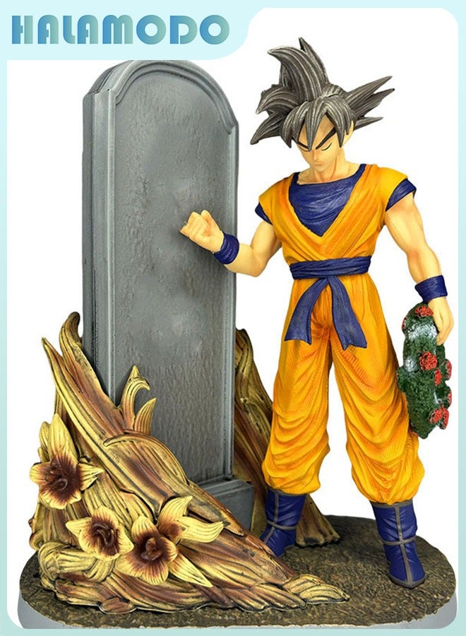 HALAMODO Dragon Ball Super Saiyan Goku Toriyama Akira Memorial Stele Figure, Desk Centerpiece and Birthday Gift 23cm - Image 1