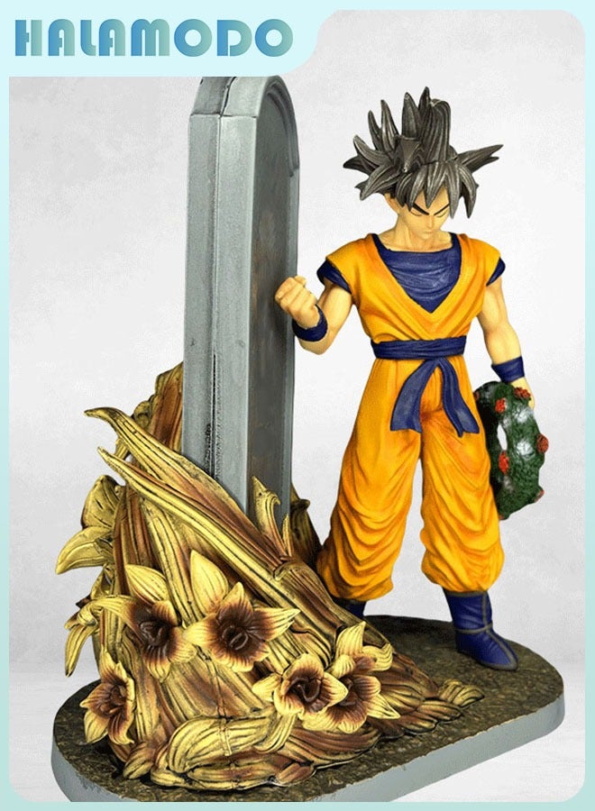 HALAMODO Dragon Ball Super Saiyan Goku Toriyama Akira Memorial Stele Figure, Desk Centerpiece and Birthday Gift 23cm - Image 2