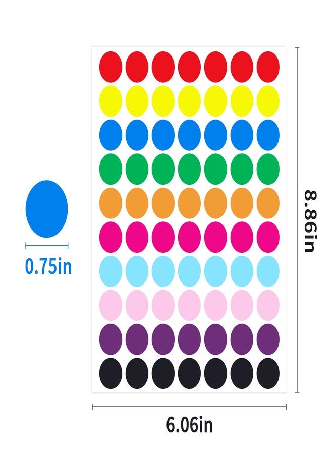 Ouzoustate 6020 PCS Dot Stickers- 3/4" Color Round Circle Coding Label 10 Colored Dot Stickers for Toddlers, Classroom，Papers，Market Etc - Image 2