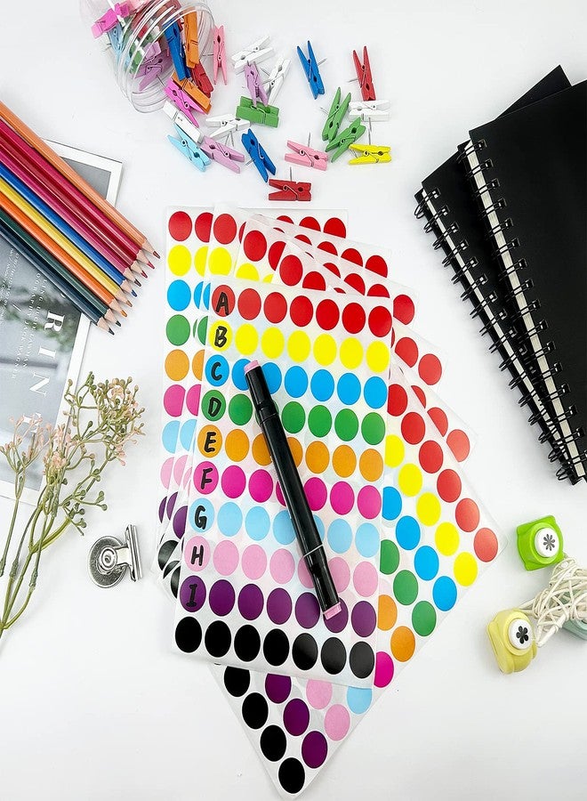 Ouzoustate 6020 PCS Dot Stickers- 3/4" Color Round Circle Coding Label 10 Colored Dot Stickers for Toddlers, Classroom，Papers，Market Etc - Image 3