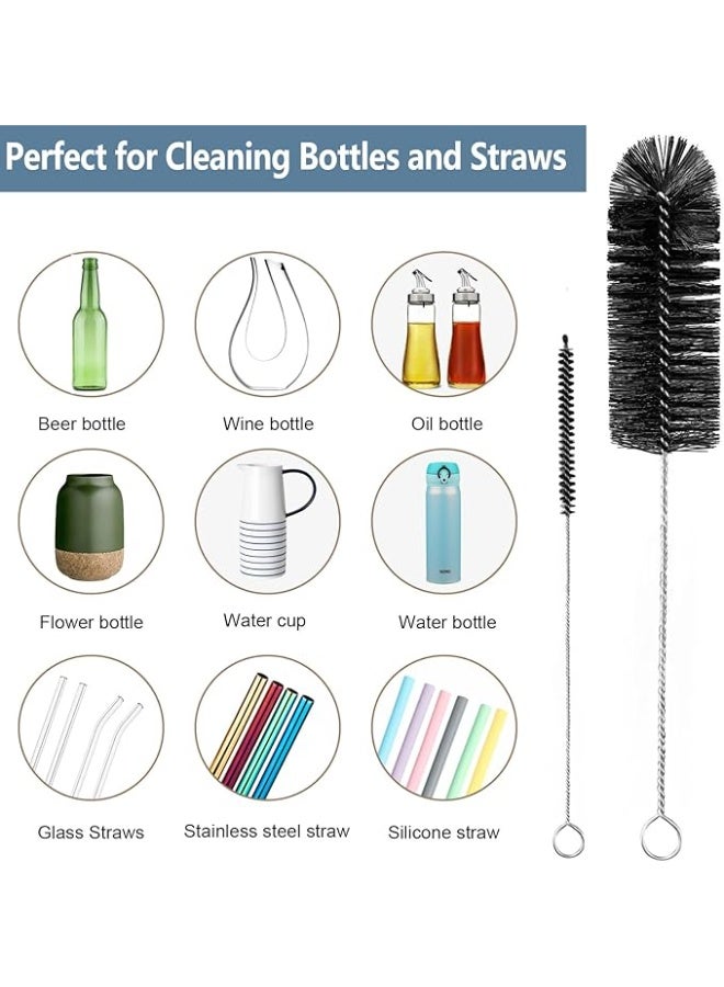 8 Pack Black Nylon Bottle Cleaning Brush Set with Long Deep Cleaning Brushes and Flexible Bendable Stainless Steel Handles for Bottles Nipples Spouts Straws and Narrow Gaps - Image 4