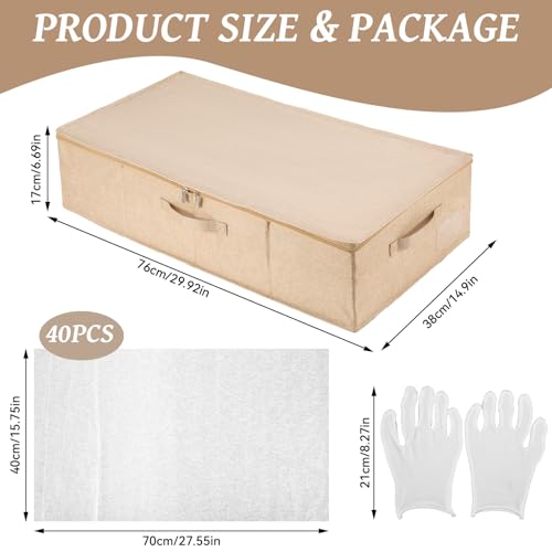 CINPIUK Wedding Dress Storage Box with 40 Sheets Large Acid Free Tissue Paper and 1 Pair Microfiber Gloves, Wedding Gown Preservation Box for Bridal Essentials - Image 2
