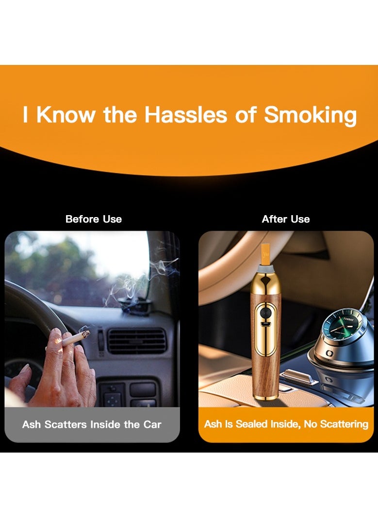 Generic Handheld car ashtray, windproof and leakproof, large capacity portable ashtray with lid, suitable for car, home, office and outdoor use  - Image 5