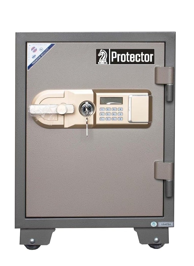 Protector - Protecter Safe PT67E4 Fireproof Safe - Anti-Theft Safe with Adjustable Shelf, Numeric Keypad, Double Locks with Lockable Interior Drawer (H67 x W48 x D46 cm, 120 kg) - Made in Vietnam - Image 1