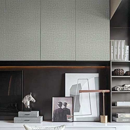 SD ENTERPRISES Textured Self Adhesive Waterproof Wallpaper Furniture Film Contact Paper for Table top,Furniture, Almirah Doors and Other DIY, Renovation Project (45x600 Grey Fabric) - Image 3