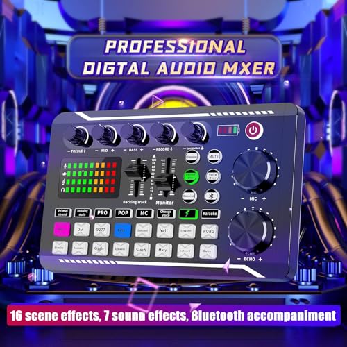 SINWE Professional Audio Mixer, SINWE Live Sound Card and Audio Interface with DJ Mixer Effects and Voice Changer,Podcast Production Studio Equipment, Prefect for Streaming/Podcasting/Gaming - Image 2