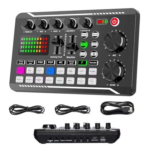 SINWE Professional Audio Mixer, SINWE Live Sound Card and Audio Interface with DJ Mixer Effects and Voice Changer,Podcast Production Studio Equipment, Prefect for Streaming/Podcasting/Gaming - Image 1