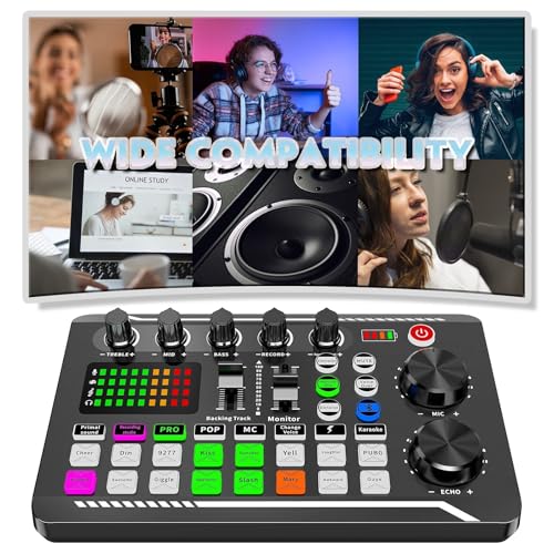 SINWE Professional Audio Mixer, SINWE Live Sound Card and Audio Interface with DJ Mixer Effects and Voice Changer,Podcast Production Studio Equipment, Prefect for Streaming/Podcasting/Gaming - Image 3