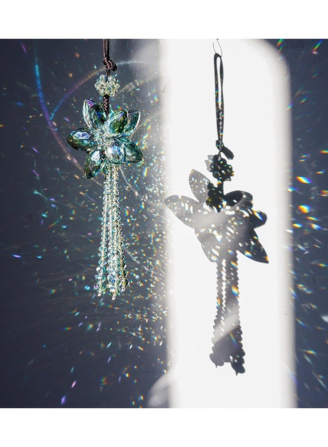 11.4 Inch Crystal Color Flower Interior Accessories Car Charms Pendants for Auto Rear View Mirror Hanging Decoration with Tassel - Image 4