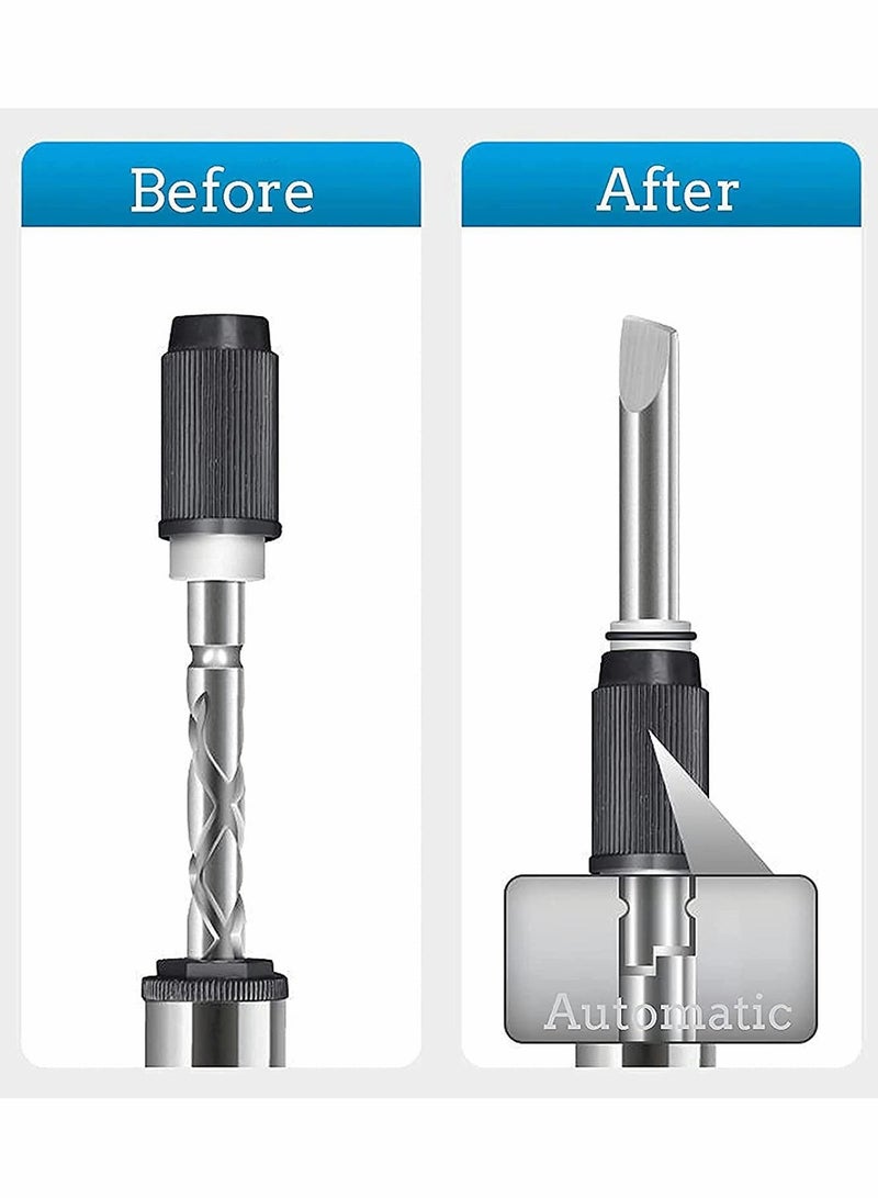 مفك لولبي، 260 مم مفك رافعة يدوي مع مجموعة 5 قطع من رؤوس المفكات، مفك رافعة دفع وسحب - Image 3