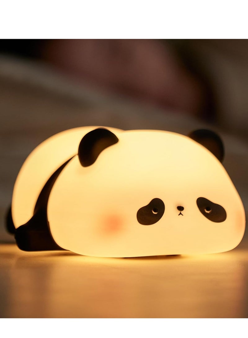 ELTRAZONE Children's Night Light, Panda Night Lamp, Children, 3 Light Modes, Nursing Light, Dimmable with Timer, Touch Control, Silicone Night Light, Baby, USB Rechargeable Panda Lamp, Cute Night Light, - Image 1
