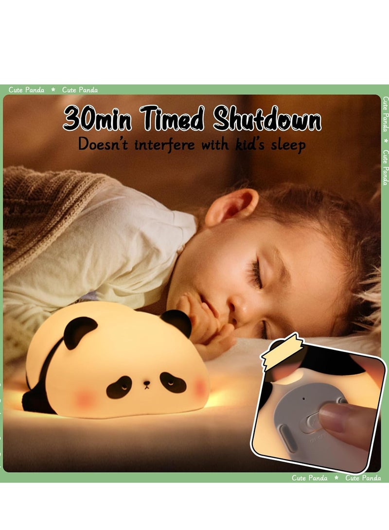 ELTRAZONE Children's Night Light, Panda Night Lamp, Children, 3 Light Modes, Nursing Light, Dimmable with Timer, Touch Control, Silicone Night Light, Baby, USB Rechargeable Panda Lamp, Cute Night Light, - Image 4