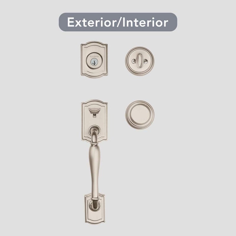 Baldwin Baldwin Wesley Front Entry Handleset with Interior Knob Featuring SmartKey Deadbolt ReKey Technology and Microban Protection in Satin Nickel  - Image 2