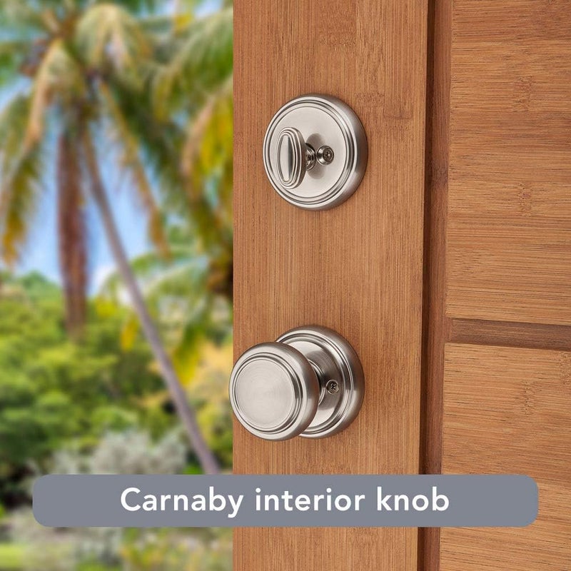 Baldwin Baldwin Wesley Front Entry Handleset with Interior Knob Featuring SmartKey Deadbolt ReKey Technology and Microban Protection in Satin Nickel  - Image 5