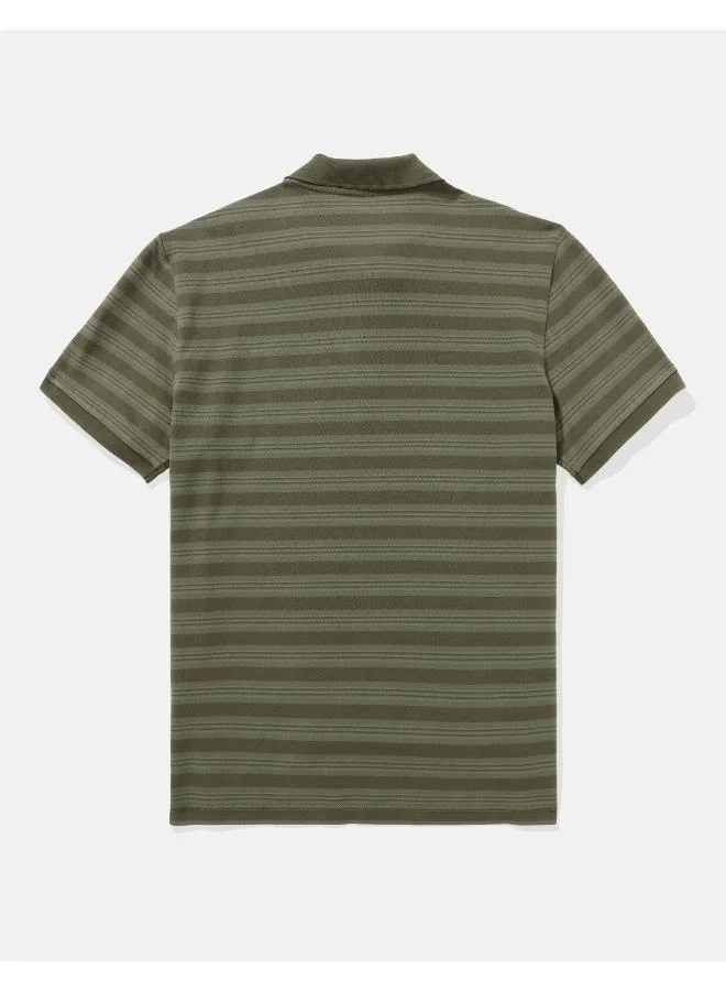 American Eagle AE Flex Pique Striped Polo Shirt