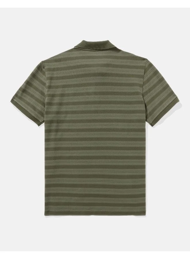 American Eagle AE Flex Pique Striped Polo Shirt