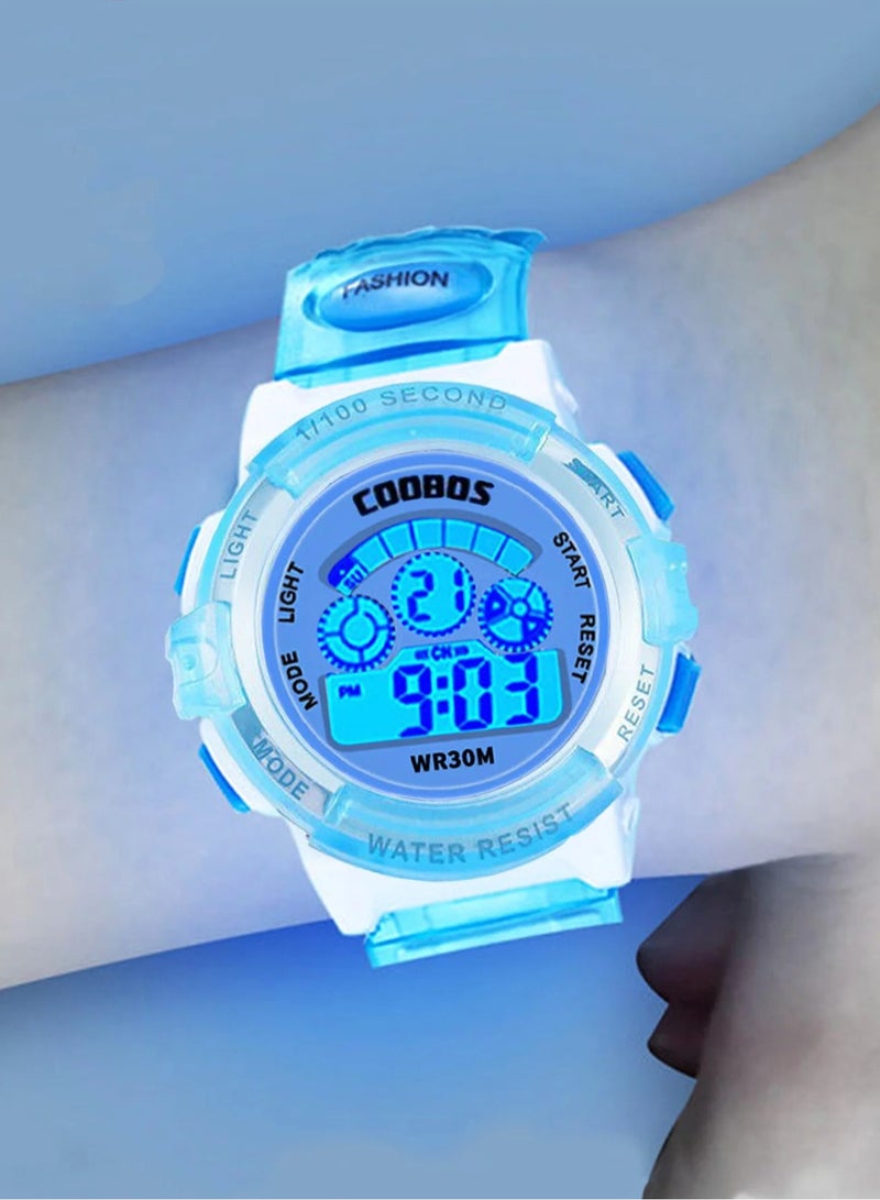 COOBOS Kids Electronic Watches Color Luminous Dial Life Waterproof Multi Function Luminous Aalarm Clocks Watch For Boys And Girls - Image 3