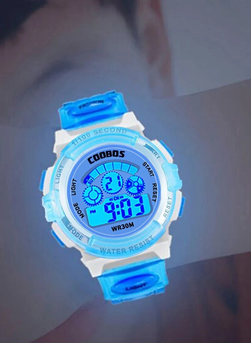 COOBOS Kids Electronic Watches Color Luminous Dial Life Waterproof Multi Function Luminous Aalarm Clocks Watch For Boys And Girls - Image 4