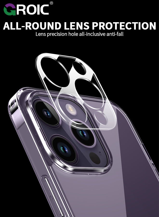 GROIC متوافق مع حافظة iPhone 15 Pro Max، تقنية مضادة لبصمات الأصابع، سهلة الإمساك، ملمس مخملي ناعم يمنع التلطخات الدهنية، غطاء هاتف زجاجي مقوى للنساء والرجال - Image 4