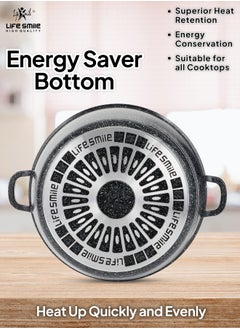Life Smile Cooking Pot | Soup Pot With 5mm Sturdy Glass Lid | PFOA Free Oven Safe | Induction Bottom | Easy Handwash  - Image 5