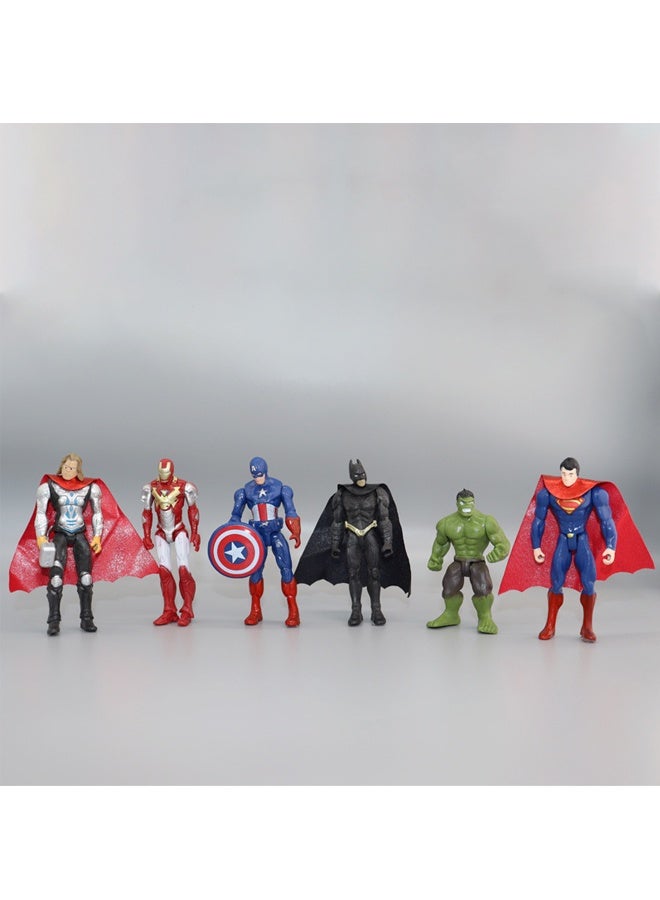 MARVEL 6-Piece Superhero Action Figure Set - 5-inch Poseable Figures with Capes, Accessories - for Kids Ages 3+, Imaginative Play, Birthday Parties & Collecting - Durable PVC, Classic Heroes - Image 2