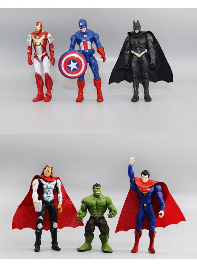 MARVEL 6-Piece Superhero Action Figure Set - 5-inch Poseable Figures with Capes, Accessories - for Kids Ages 3+, Imaginative Play, Birthday Parties & Collecting - Durable PVC, Classic Heroes - Image 3