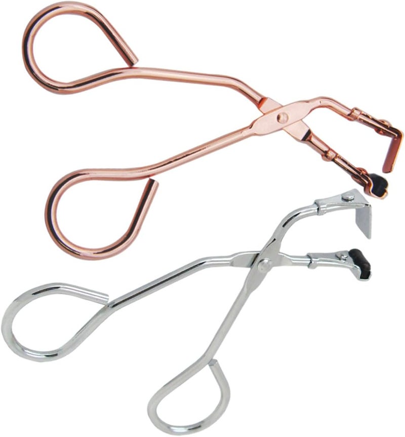 2pcs Eyelash Curlers Set, Chrome Silver Rose Gold Metal Eyelash Curling Tools for Women Makeup, Partial Lash Curler for Precise Curling and Cosmetic Use - Image 1