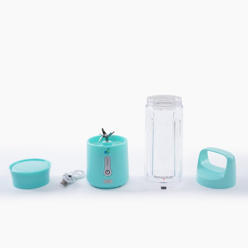 TR6 Blendmate Pro Portable Blender for Smoothies Protein Shakes Ice Crushing 500ML Capacity Tritan Material 4000mAh Battery USBC Port with Handle Lid Turquoise - Image 4