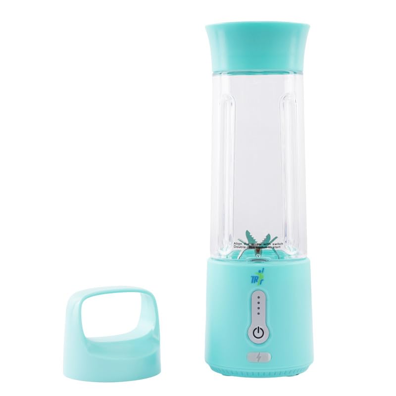 TR6 Blendmate Pro Portable Blender for Smoothies Protein Shakes Ice Crushing 500ML Capacity Tritan Material 4000mAh Battery USBC Port with Handle Lid Turquoise - Image 1