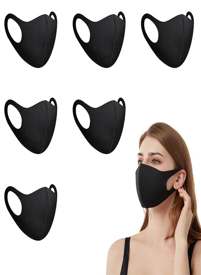 Yugan Anti Pollution Reusable and Washable Cotton Face Mask for Adult, Unisex, Soft Breathable Oxford Fabric (Black - 6 Pcs - Adult) - Image 1