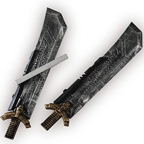 damdos Halloween Prop Cosplay Sword,42.5 inch Sword Double Stand Cosplay Sword,PU Foam Role Play Prop Costume Accessory Birthday Gifts - Image 5